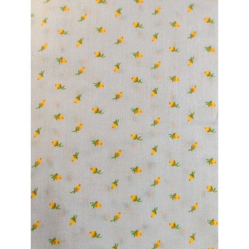 Vintage Playkie Floral Crib Fitted Sheet White Yellow Orange Made in USA